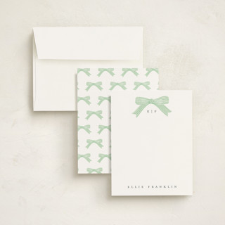 This is a clover personalized stationery thank you cards with standard by Paper Raven Co. called delicately printing on signature in 4.25x5.5