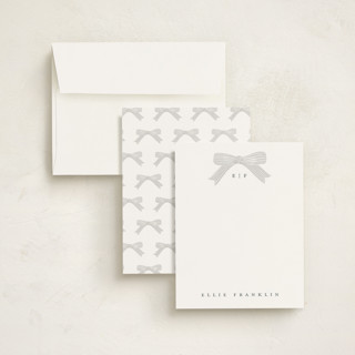 This is a cloud personalized stationery thank you cards with standard by Paper Raven Co. called delicately printing on signature in 4.25x5.5