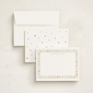 This is a autumn personalized stationery thank you cards with standard by Pati Cascino called herbarium printing on signature in 4.25x5.5