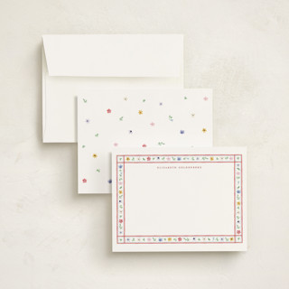This is a sunset personalized stationery thank you cards with standard by Pati Cascino called herbarium printing on signature in 4.25x5.5