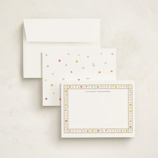 This is a sunrise personalized stationery thank you cards with standard by Pati Cascino called herbarium printing on signature in 4.25x5.5