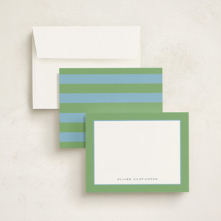 This is a grass personalized stationery thank you cards with standard by Nicoletta Savod called august printing on signature in 4.25x5.5
