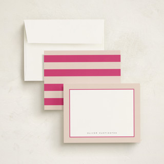 This is a peony personalized stationery thank you cards with standard by Nicoletta Savod called august printing on signature in 4.25x5.5