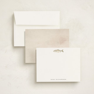 This is a fog personalized stationery thank you cards with standard by Petra Kern called fish printing on signature in 4.25x5.5