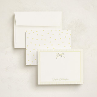 This is a lemon personalized stationery thank you cards with standard by Helena Vitto called bow printing on signature in 4.25x5.5