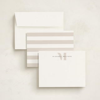 This is a woodsy personalized stationery thank you cards with standard by Creo Study called strong initial printing on signature in 4.25x5.5