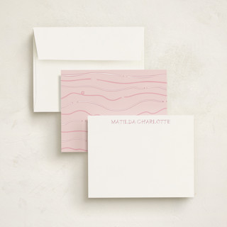 This is a petal personalized stationery thank you cards with standard by Mellary Bitner called bold ribbon printing on signature in 4.25x5.5