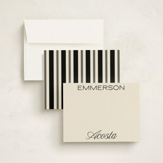 This is a ecru personalized stationery thank you cards with standard by Morgan Kendall called picture show printing on signature in 4.25x5.5