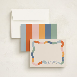 This is a earthbound personalized stationery thank you cards with standard by Miranda Bussell called slithering around printing on signature in 4.25x5.5