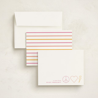 This is a fairy personalized stationery thank you cards with standard by Alexandra Cohn called peace and love printing on signature in 4.25x5.5