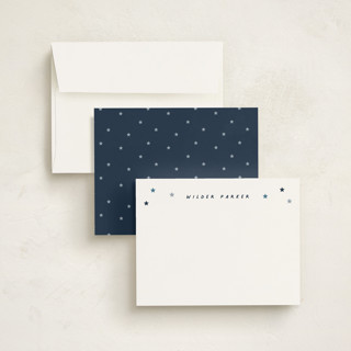 This is a night time personalized stationery thank you cards with standard by Stacey Meacham called my stars printing on signature in 4.25x5.5