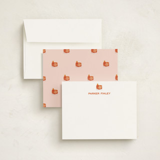 This is a tangerine personalized stationery thank you cards with standard by Baumbirdy called negroni printing on signature in 4.25x5.5