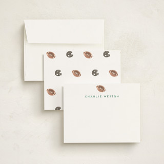 This is a ice personalized stationery thank you cards with standard by Teju Reval called sportsy football printing on signature in 4.25x5.5