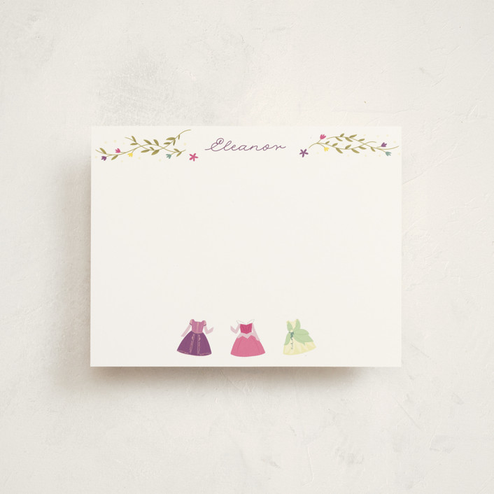 "Princess Party" - Personalized Stationery in Silk by JeAnna Casper.