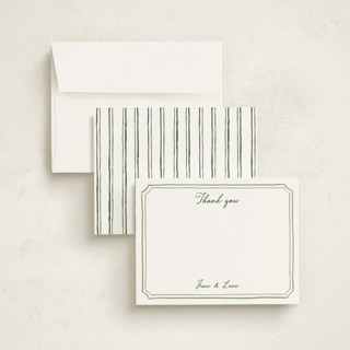 This is a moss personalized stationery thank you cards with standard by Cass Loh called handwritten printing on signature in 4.25x5.5