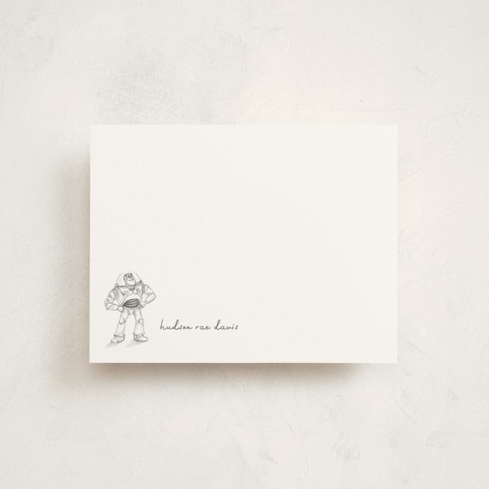 "Pixar's Toy Story in pencil" - Personalized Stationery in Silk by Anna Black.