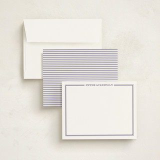 This is a darknight blue personalized stationery thank you cards with standard by The Social Type called gentleman printing on signature in 4.25x5.5