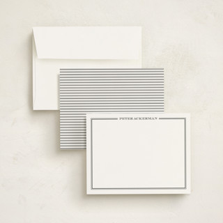 This is a crisp black personalized stationery thank you cards with standard by The Social Type called gentleman printing on signature in 4.25x5.5