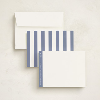 This is a blue note personalized stationery thank you cards with standard by Alexandra Cohn called sidebar printing on signature in 4.25x5.5