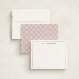 This is a pastel personalized stationery thank you cards with standard by Stephanie Heinrich Godbout called modern colorful border printing on signature in 4.25x5.5
