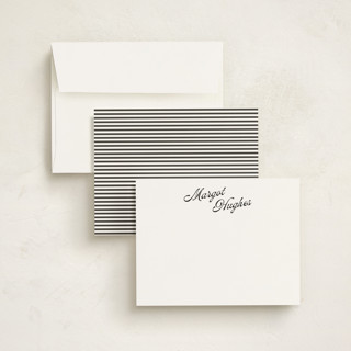 This is a raven personalized stationery thank you cards with standard by Morgan Kendall called vintage hotel printing on signature in 4.25x5.5