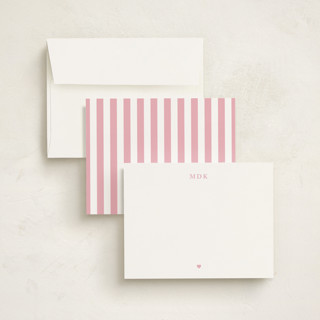 This is a cotton candy personalized stationery thank you cards with standard by mo kelley called a little heart printing on signature in 4.25x5.5