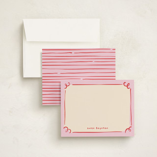 This is a candy personalized stationery thank you cards with standard by Anastasia Makarova called curly corners printing on signature in 4.25x5.5