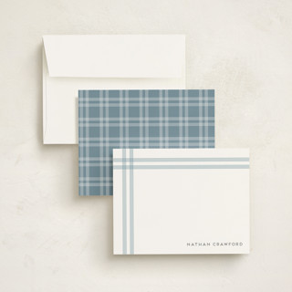 This is a denim personalized stationery thank you cards with standard by Jenny Millington called framed printing on signature in 4.25x5.5