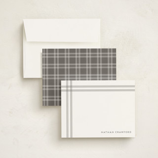 This is a charcoal personalized stationery thank you cards with standard by Jenny Millington called framed printing on signature in 4.25x5.5