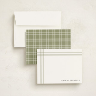 This is a moss personalized stationery thank you cards with standard by Jenny Millington called framed printing on signature in 4.25x5.5