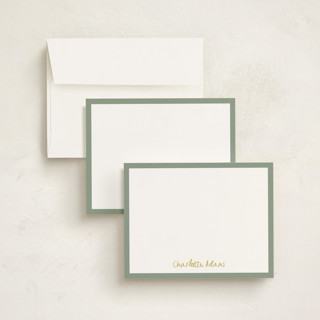 This is a mint personalized stationery thank you cards with standard by Ani Somi called crayon writing printing on signature in 4.25x5.5