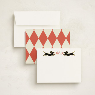This is a midnight personalized stationery thank you cards with standard by Alize Cetintas Kure called follow your noses printing on signature in 4.25x5.5