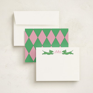 This is a shamrock personalized stationery thank you cards with standard by Alize Cetintas Kure called follow your noses printing on signature in 4.25x5.5