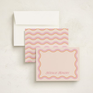 This is a fruit punch personalized stationery thank you cards with standard by Everett Paper Goods called squiggled printing on signature in 4.25x5.5