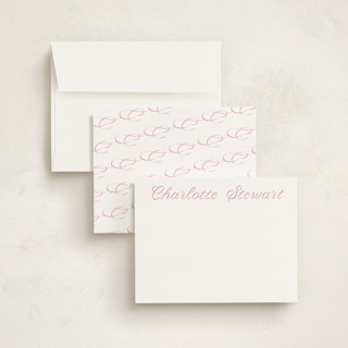 This is a peony personalized stationery thank you cards with standard by Megan Davis called blue ribbon printing on signature in 4.25x5.5