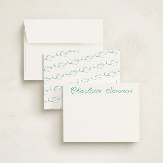 This is a clover personalized stationery thank you cards with standard by Megan Davis called blue ribbon printing on signature in 4.25x5.5