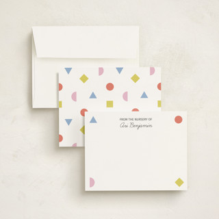 This is a confetti personalized stationery thank you cards with standard by Tracy Schifeling called nursery shapes printing on signature in 4.25x5.5