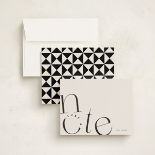 This is a noir personalized stationery thank you cards with standard by Jackie Crawford called just a note printing on signature in 4.25x5.5