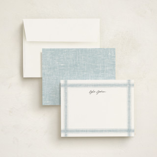 This is a cloud personalized stationery thank you cards with standard by Kelly Schmidt called beach linen printing on signature in 4.25x5.5