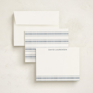 This is a denim personalized stationery thank you cards with standard by Tamara Hilje called lineas printing on signature in 4.25x5.5