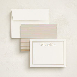 This is a golden personalized stationery thank you cards with standard by Carolyn MacLaren called classic start printing on signature in 4.25x5.5