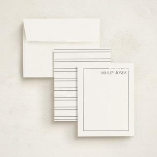 This is a coal personalized stationery thank you cards with standard by Hudson meet Rose called minimal border printing on signature in 4.25x5.5