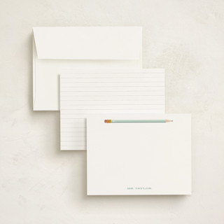 This is a mint personalized stationery thank you cards with standard by Baumbirdy called number 1 printing on signature in 4.25x5.5