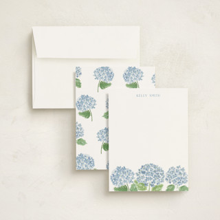 This is a sky personalized stationery thank you cards with standard by Lydia Carns called hydrangea love printing on signature in 4.25x5.5