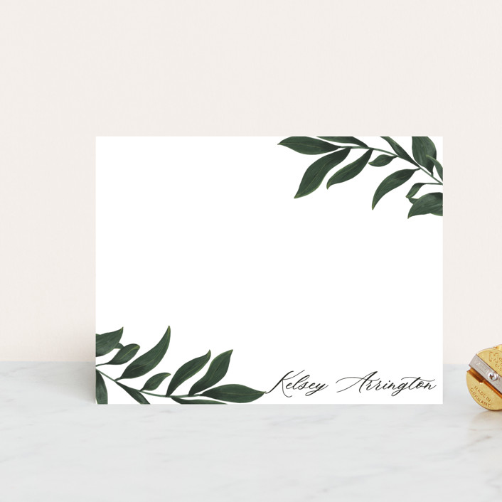 Greenery Corner Personalized Stationery by Ella Weaver Minted