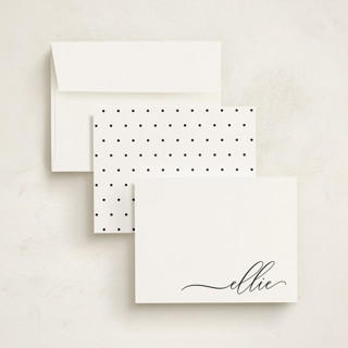 This is a noir personalized stationery thank you cards with standard by Lori Wemple called pretty script printing on signature in 4.25x5.5
