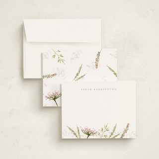 This is a rose personalized stationery thank you cards with standard by frau brandt called floral impression printing on signature in 4.25x5.5