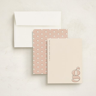 This is a blush personalized stationery thank you cards with standard by Ashley Rosenbaum called modish printing on signature in 4.25x5.5