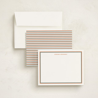 This is a burnt orange personalized stationery thank you cards with standard by Megan Davis called boulevard printing on signature in 4.25x5.5