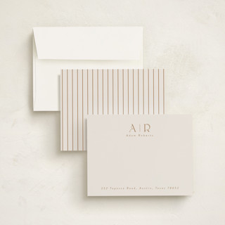 This is a rust personalized stationery thank you cards with standard by Tamara Hilje called minimal flair printing on signature in 4.25x5.5